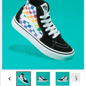 Vans kids 10.5 rainbow black high top